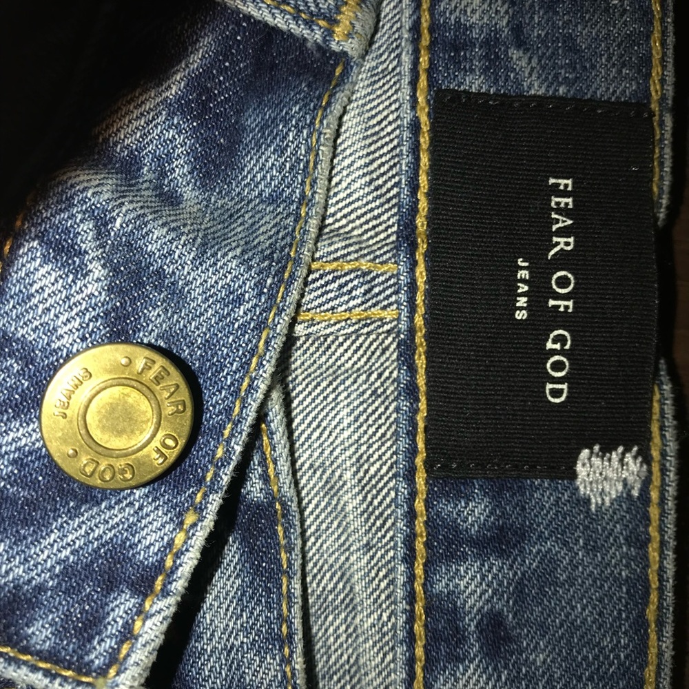 Fear Of God -Distressed Selvedge Denim Jeans